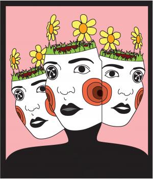 faces in pink
